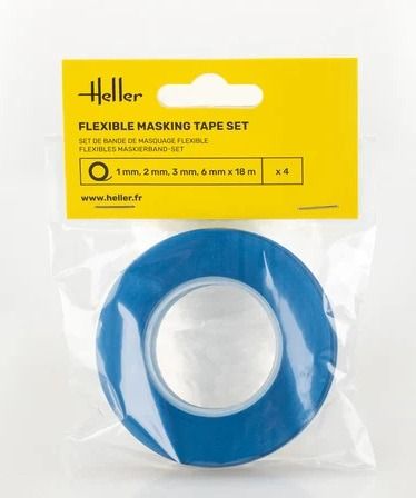 HEL99014 - 4 rouleux de bande de masquage flexible 1-2-3-6mm x 18m - 1