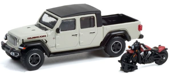 GREEN97120-F - JEEP Gladiator Rubicon 2020 avec Indian Scout THE HOBBY SHOP séries 12 sous blister - 1