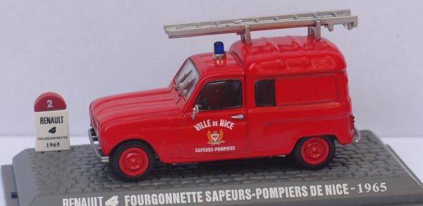 AKI0123 - RENAULT 4 Fourgonnette Sapeurs Pompiers de NICE (1965) - 1