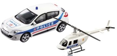 MDM57007C - RENAULT Megane police avec hélicoptère (hélicoptère échelle aléatoire) - 1