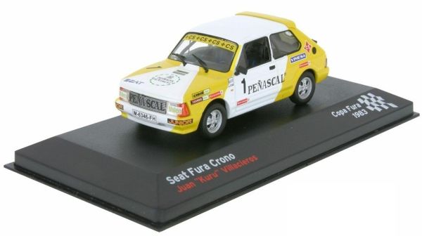 AKI0157 - SEAT Fura Crono #1 jaune et blanche Juan Kura Villacieros Copa fura 1983 - 1