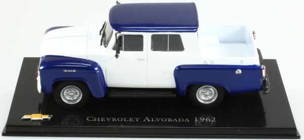 AKI0201 - CHEVROLET Alvorada double cabine pick-up 1962 blanc et bleu - 1