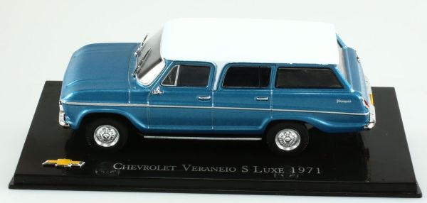 AKI0214 - CHEVROLET Veraneio S Luxe 1971 bleu toit blanc - 1