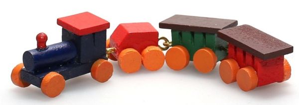 AKI0263 - Train miniature en bois pour maison de poupée longeur 8,5cm - 1