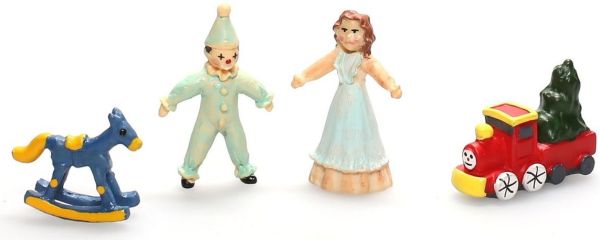 AKI0265 - 4 jouets miniatures pour maison de poupée - 1