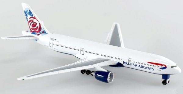 AKI0266 - Avion de ligne BOEING 777-200 British Airways avec support vendu en boite abimée - 1