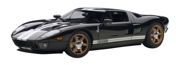 AUT73023 - FORD GT (2004) Noir avec les bandes Blanches Ech:1/18 - 1