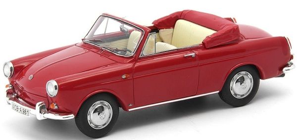 AVE60003 - VOLKSWAGEN 1500 type 3 cabriolet ouvert 1961 rouge - 1