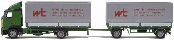 AWM70511 - VOLVO FH12 Globetrotter porteur bachée avec remorque 2 Essieux bachée 