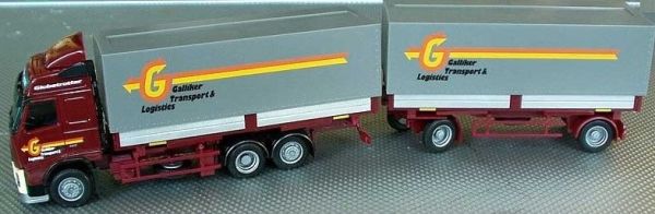 AWM70526 - VOLVO FH 12 Porteur 6x4 Avec remorque 3 Essieux bachée 