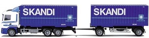 AWM71243 - SCANIA L124 porteur 3 Essieux avec remorque 2 Essieux et container 