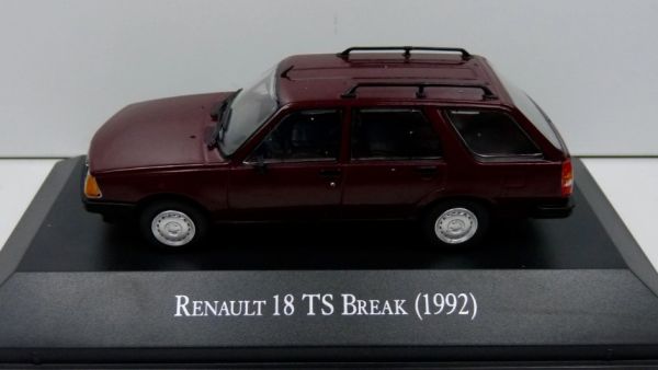 Voiture Miniature 1/12 - Renault 18 Break Rouge - Plastique Souple - Occasion