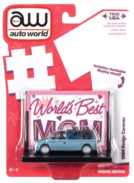 AMMAWAC017-A - DODGE Caravan 1984 bleu WORLD'S BEST MOM sous blister - 1