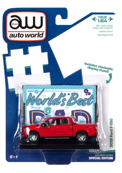AMMAWAC017-C - FORD F-150 2018 Rouge WOLRD'S BEST DAD sous blister - 1