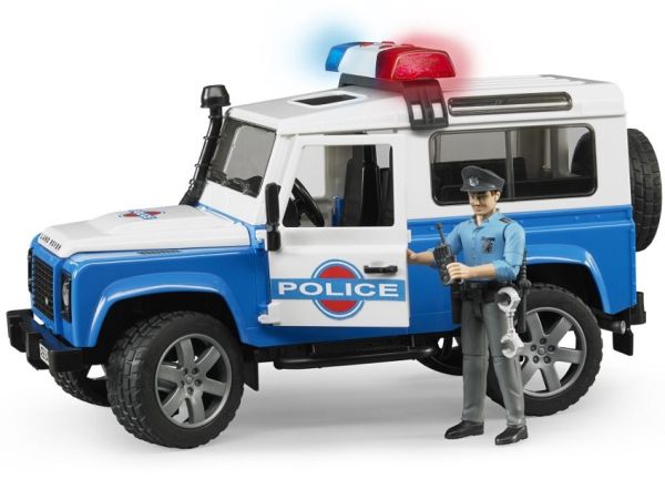BRU2595 - LAND ROVER de Police son et lumière avec personnage Ech:1/16 - 1
