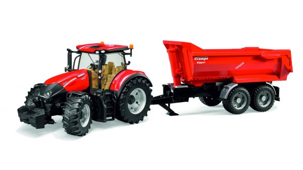 BRU3199 - CASE IH OPTUM 300 CVX avec benne 2 essieux KRAMPE Ech:1/16 - 1