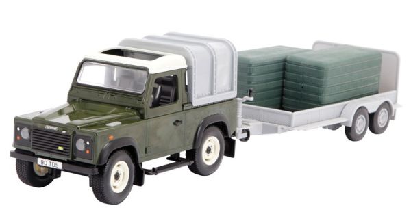 BRI42836A2 - LAND ROVER Vert Avec remorque 2 Essieux - Compatible avec les articles BRUDER - 1