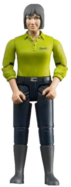 BRU60405 - Femme brune avec chemise verte et pantalon bleu foncé Ech:1/16 - 1