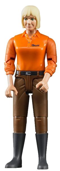 BRU60407 - Femme blonde avec chemise orange et pantalon marron Ech:1/16 - 1