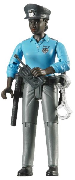 BRU60431 - Femme policière noire avec accessoires - 1