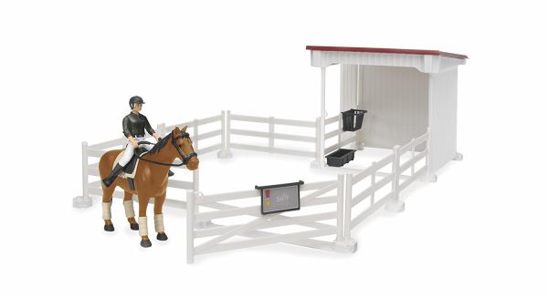 BRU62521 - Abri,enclos,cheval et cavalier - 1