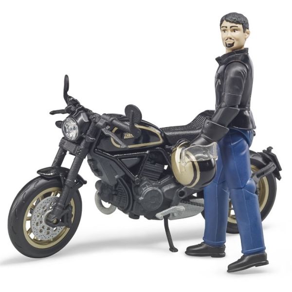 BRU63050 - DUCATI Scrambler Noir/Or avec personnage - 1