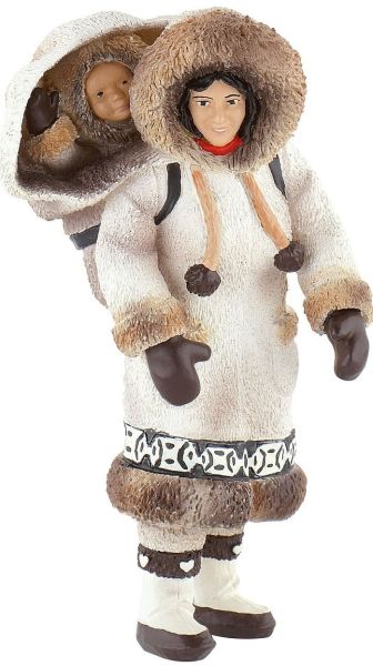 BUL54553 - Figurine du Monde de glace - Femme INUIT portant son enfant - 1