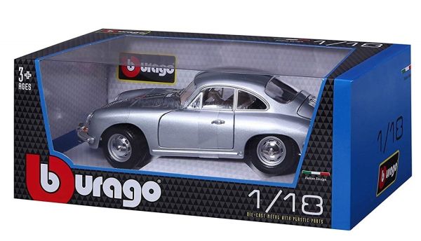 Miniature PORSCHE 356B 1961 grise BURAGO BUR18-12026 | Collect World