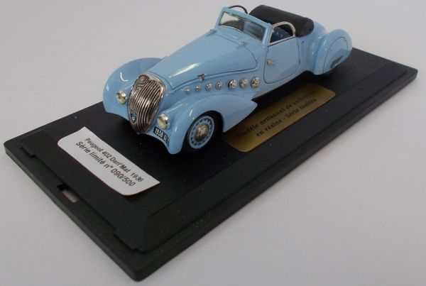 CLASSC1036 - PEUGEOT 402 Darl'Mat cabriolet ouvert 1936 bleue - 1