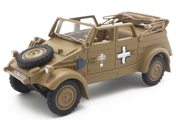 CAR455 - VOLKSWAGEN Kubelwagen 82 version sable non bâché 1940 armée allemande division de l' Afrika Korps - 1