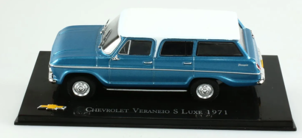 MAGCHEVERANEIO71 - CHEVROLET Veraneio S Luxe 1971 break bleu toit blanc - 1