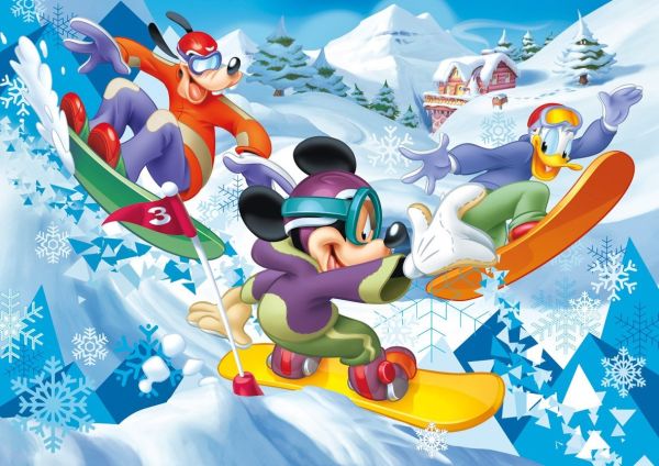 CLE22222-1 - Puzzle 15 Pièces Mickey et ses amis au ski - 1