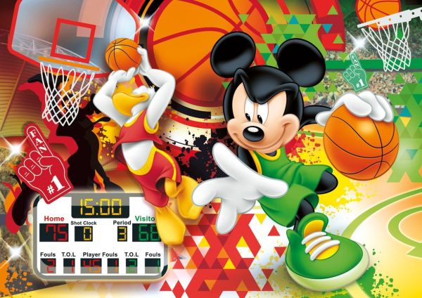 CLE22222-2 - Puzzle 15 Pièces Mickey et ses amis au Basket - 1