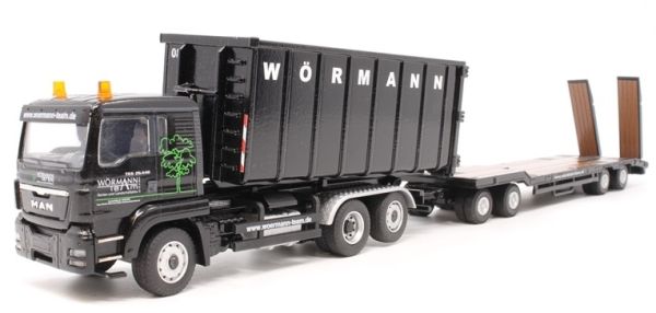 CON75156/0-98004 - MAN TGS Euro 5 6x2 benne déposable et remorque porte engins 4 essieux WORMANN - 1