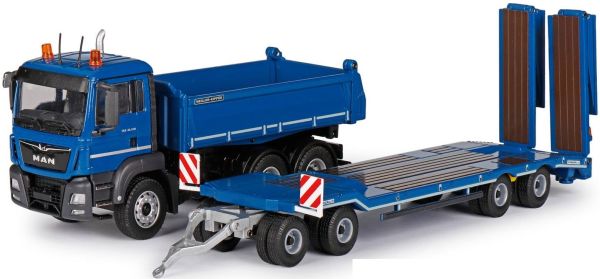 CON77242 - MAN TGS M porteur benne basculante 3 axes et remorque portes engins - 1