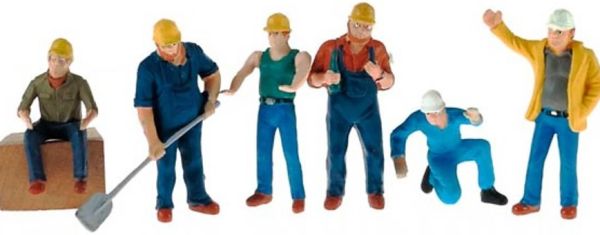 CON99801 - Lot de 6 personnages de Chantier Ech:1/50 - 1