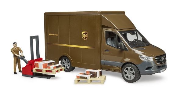 BRU2678 - Camion MERCEDES BENZ Sprinter UPS avec conducteur et accessoires - 1