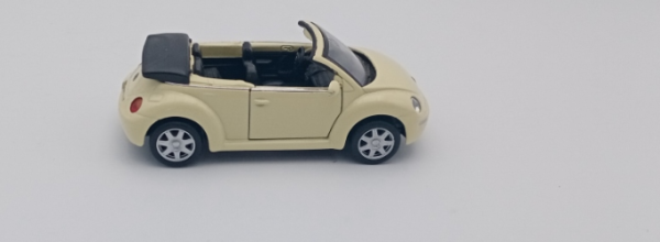 WEL2035WH - VOLKSWAGEN NEW BEETLE Cabriolet Blanche métallisée modèle à friction vendue sans boite - 1