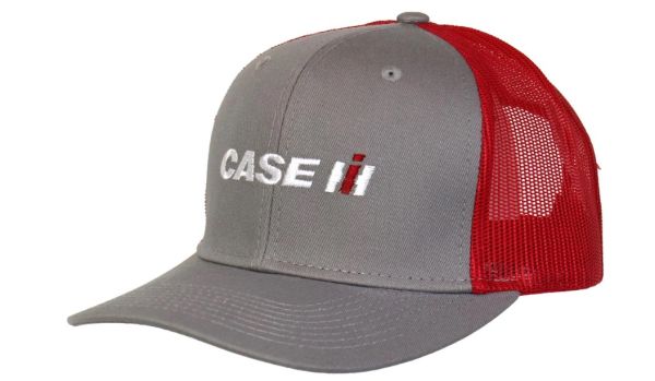 CNH108 - Casquette CASE IH grise avec arrière en maille rouge - 1