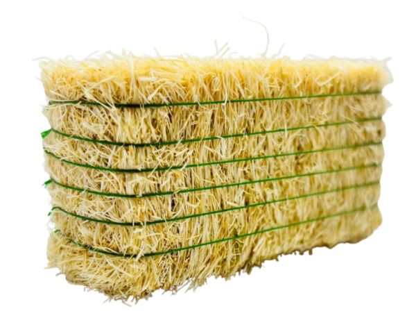 CW0275 - Balle de paille carrée avec ficelle verte - 7,8 x 3,7 x 2,8 cm - 1