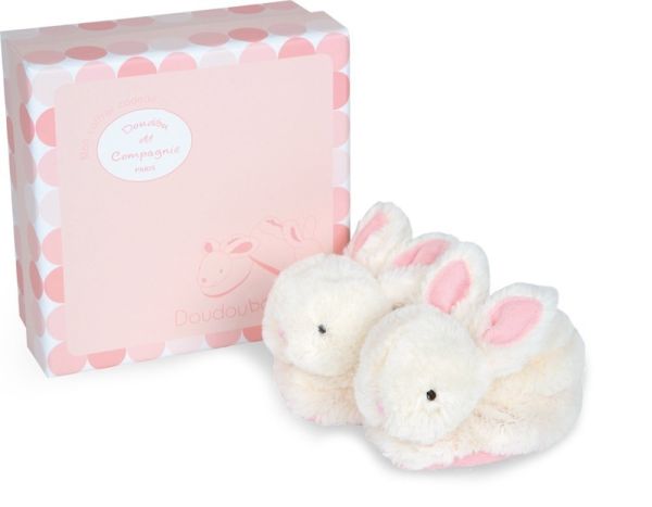 DC1308 - LAPIN BONBON - Chaussons avec hochet rose - 0/6 mois - 1