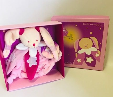 DC2147 - Doudou lapin rose CHOUETTE CA BRILLE - 1
