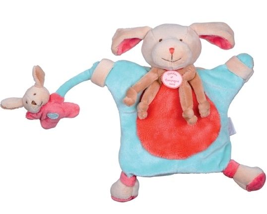 DC2572 - Marionnette Chien fraise Bleu et Rouge 25 cm - 1