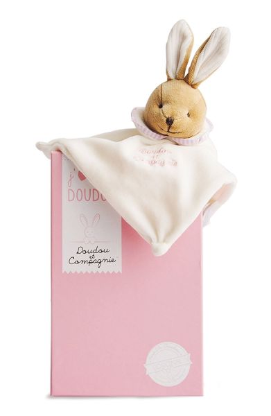 DOUDOU 202 - L'ORIGINAL! Lapin rose - Référence DC2923 fabriquée par DOUDOU  ET COMPAGNIE