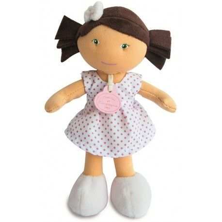 DC2940-06 - LES PETITES DEMOISELLES - Poupée avec robe blanche à pois rose - 1