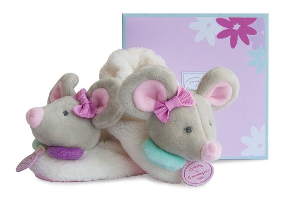 DC2977 - SOURIS PEARLY - Chaussons avec hochet- 6/12 mois - 1