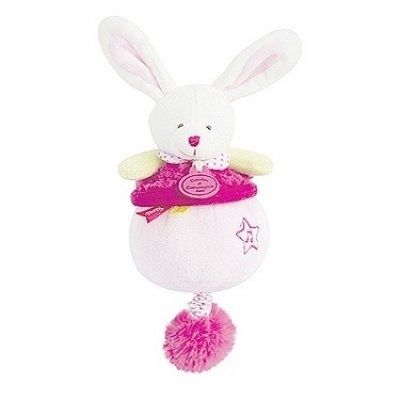 BOITE A MUSIQUE LOVELY FRAISE - LAPIN - Référence DC3045 fabriquée par  DOUDOU ET COMPAGNIE