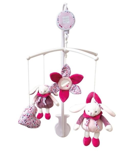 DC3383 - Mobile Musical Lapin cerise - 1