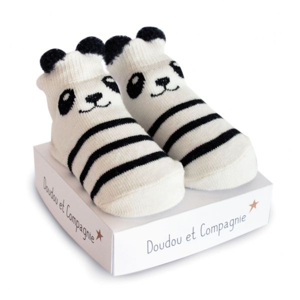 DC3705-02 - Chaussette de naissance petites oreilles - Panda - 1