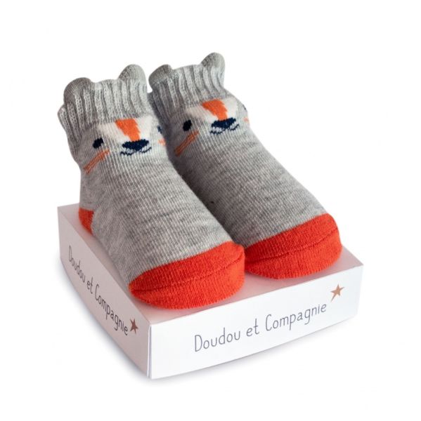 DC3705-04 - Chaussette de naissance petites oreilles - Renard - 1